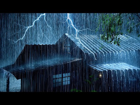 像婴儿一样秒睡！10小时铁皮屋顶真实大雨＋强劲雷声白噪音，沉浸式助眠一整夜