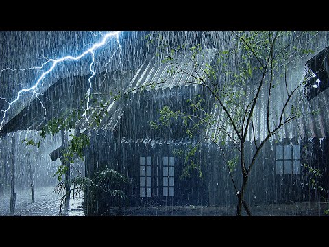 雷暴+大雨声音助睡眠学习放松！屋顶巨大雨声配震撼雷声，听一次秒入状态