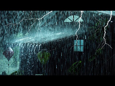 夜晚屋顶倾盆大雨＋强烈雷声太助眠！缓解压力，瞬间入睡