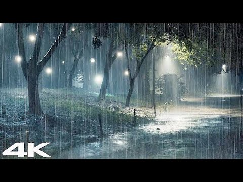 ⚡夜雨雷暴⚡ 大雨和强雷声覆盖了整个公园