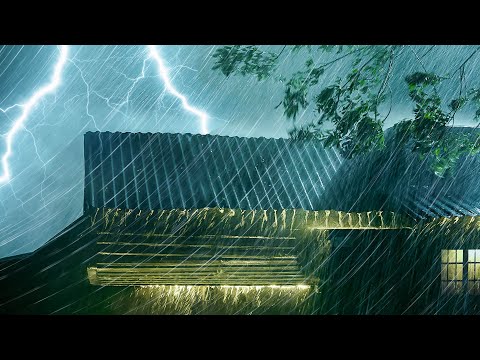 铁皮屋顶上的强烈暴风雨＋强大雷声有多震撼？沉浸式舒缓风暴声音，助你快速睡眠与深度放松
