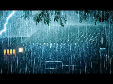 真的能3分钟内立即入睡吗？铁皮屋顶上的真实大雨＋夜晚强劲雷声，瞬间放松入眠