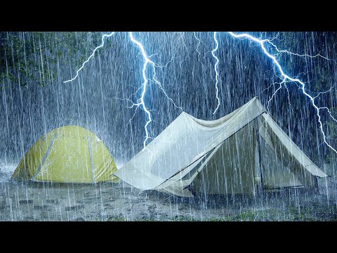 ⚡可怕雷暴声音助眠！暴风雨夜帐篷上的强烈雨声与震耳雷声让你彻底放松