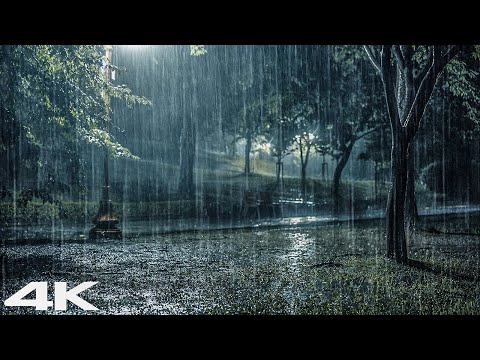 4K 夜雨 ASMR _ 雷声大雨急促入睡