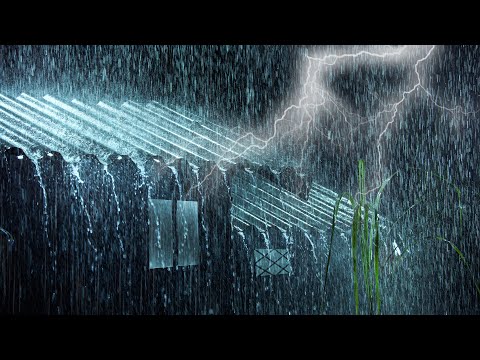 铁皮屋顶暴雨＋夜晚强烈雷声太助眠了！轻松进入深度睡眠｜雨声白噪音