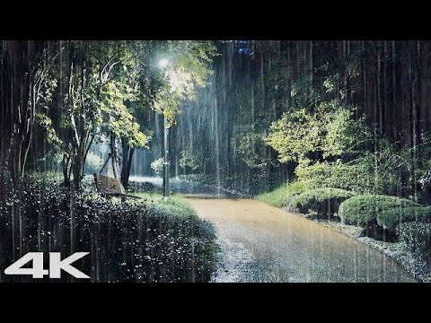 打雷和大雨，用于冥想和失眠的白噪声雨声