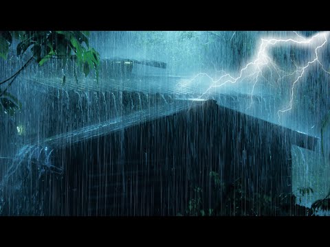 夜晚强烈雨暴打铁皮屋顶加强大雷声，2分钟立刻安稳入睡，你也能秒睡体验