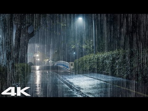 睡得快 _ 夜间在雾路上放松的雨声 _ 白噪声 ASMR
