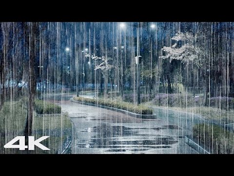 晚上公园下大雨_ 5 分钟内忘记压力和疲劳 _ ASMR