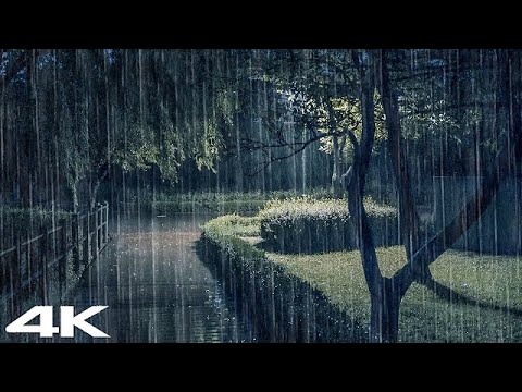 立即战胜失眠 _ 夜间公园雷暴和大雨的声音 _ 白噪声 ASMR