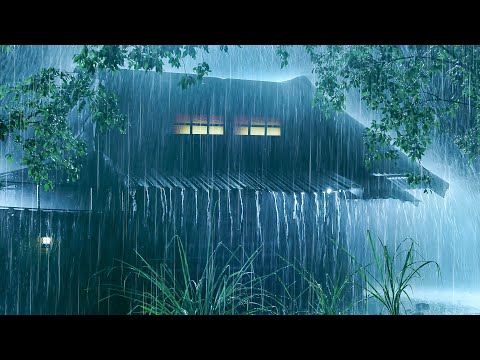 屋顶强烈暴雨＋夜晚强劲雷声！沉浸式雨雷暴声音，助你快速入睡