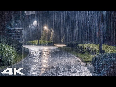 在舒适的房间里立即入睡 _ 公园夜间大雨雷鸣