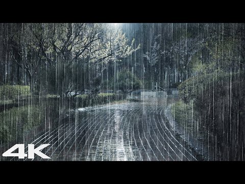 晚上公园里平静舒适的雨声 _ 失眠的白噪声 ASMR