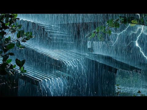 无法抗拒的深度睡眠！暴风雨夜铁皮屋顶上的倾盆暴雨与强力雷声让你瞬间入眠