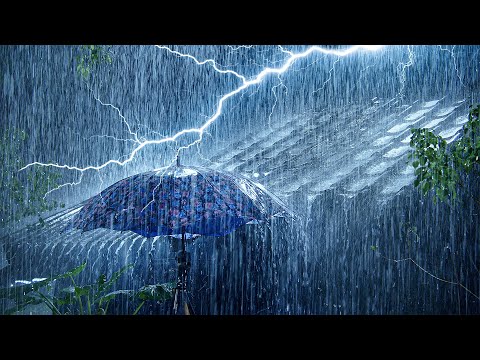 暴风雨之夜竟然3分钟瞬间进入深度睡眠！屋顶强烈暴雨声＋猛烈雷声助你一夜好眠